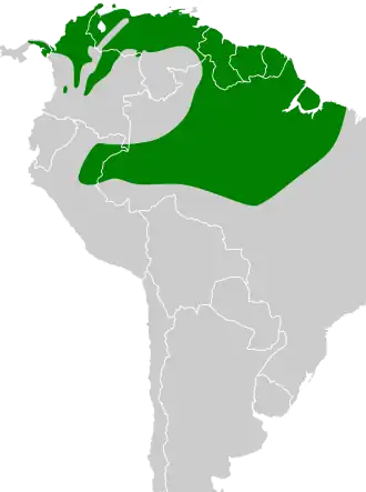 Description de l'image Pachyramphus rufus map.svg.