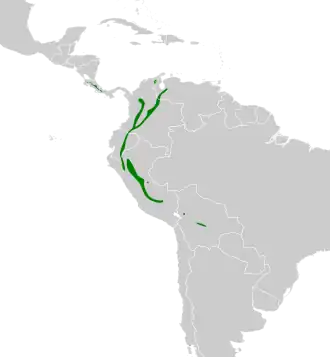 Description de l'image Pachyramphus versicolor map.svg.