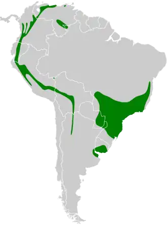 Description de l'image Pipraeidea melanonota map.svg.