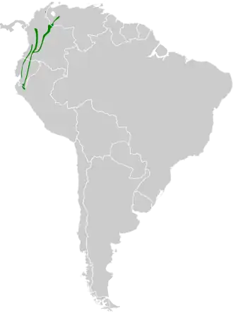 Description de l'image Poecilotriccus ruficeps map.svg.
