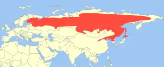 Description de l'image Pteromys volans range map.svg.
