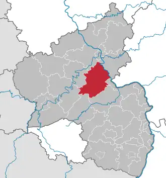 Localisation de Arrondissement de Rhin-Hunsrück
