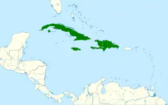 Description de l'image Tachornis phoenicobia map.svg.