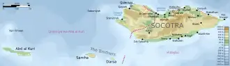 Carte de l'archipel de Socotra.
