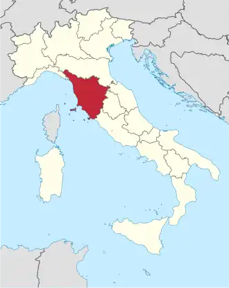 Localisation de Toscane
