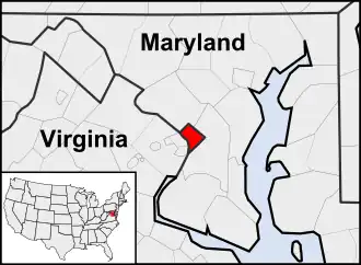 Localisation de WashingtonDistrict de Columbia