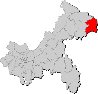 Localisation de Wūshān Xiàn
