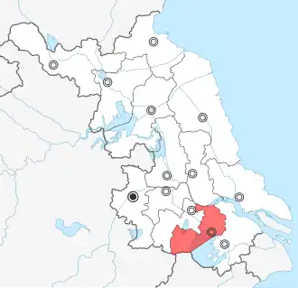 Localisation de Wuxi