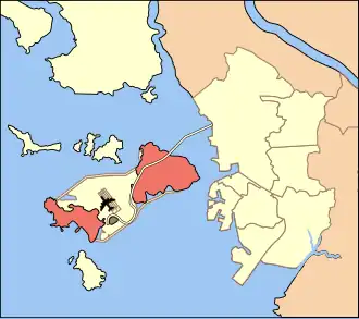L'île Yeongjong à l'est et l'île Yeongyu à l'ouest.