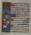 Bandeau marginal - scène de Nativité (fol. 59 v.)