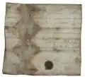 Diplôme de Charles de Provence qui confirme les privilèges de l'abbaye, 861, archives du Rhône.