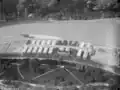 Vue aérienne du palais de la foire en 1935.