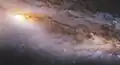 Gros plan sur M98 par le télescope spatial Hubble.