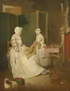 La mère diligente, par Jean Siméon Chardin (1699-1779).