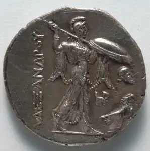 Athéna de type « Alkidemos », statère de Ptolémée Ier (305-285 av. J.-C.). Cleveland Museum of Art.