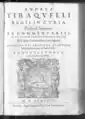 De legibus connubialibus, édition de 1588
