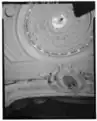 Détail des moulures du plafond.