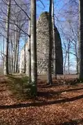 Tour ronde à l'extrémité sud du site médiéval