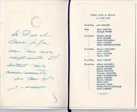Liste des invités.